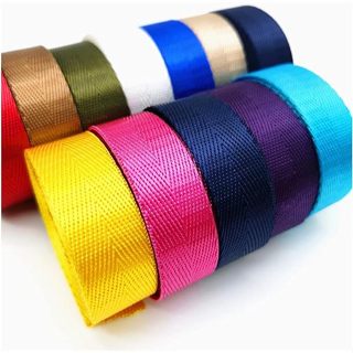 Dây đai dù, dây quai túi, dây quai balo đen, trắng, nâu, đỏ, hồng, xanh, đỏ sọc xanh bóng CAO CẤP bản 2.5cm 3.8cm