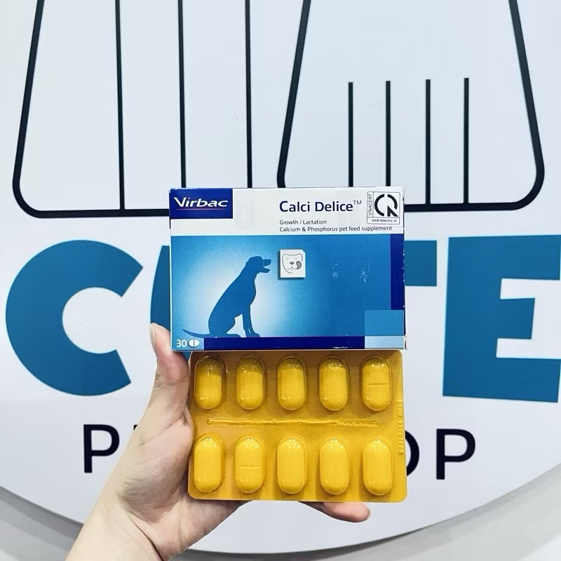 Calci Delice(1 vỉ) cung cấp Canxi, Phospho, Flouride và Vitamin D3 cho Chó Mèo