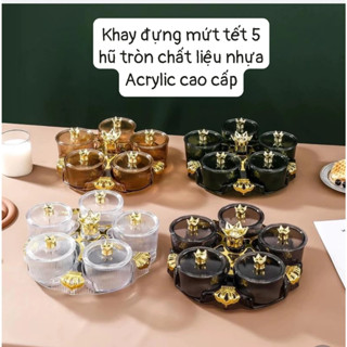  Khay Mứt Đựng Bánh Kẹo Chất Liệu Nhựa Cao Cấp An Toàn Xoay 360 Độ Có Nắp Đậy Mẫu Mới 2025  FREESHP  