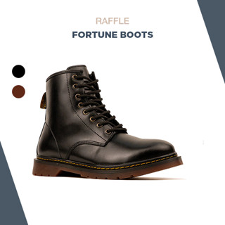 Giày Nam Raffini Fortune Boot - Black Da Bò Thật Thiết Kế Trẻ Trung Năng Động