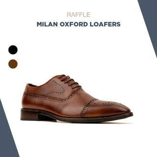 Giày Da Nam Raffe Milan Oxford Loafers Brown Thiết Kế Thủ Công Kiểu Dáng Công Sở, Sang Trọng