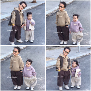 ÁO HOODIE QUẦN NỈ LÓT BÔNG PHONG CÁCH HÀN QUỐC DÀNH CHO BÉ GÁI VÀ BÉ TRAI RẤT ĐẸP