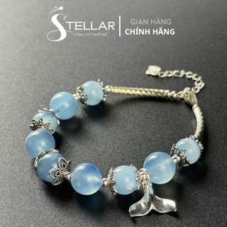  Vòng Tay Adelaide Stellar Đá Aquamarine Kết Hợp Bạc S925 Xanh dương tự nhiên cho mệnh Thủy - Mộc - Phong thuỷ. 