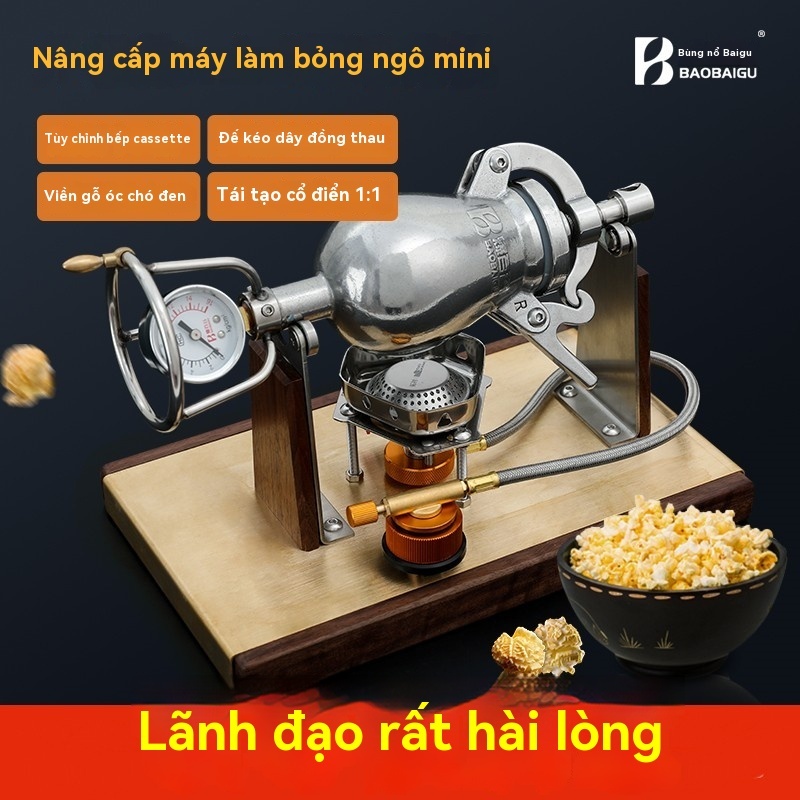 Trang chủ Mini Popcorn Machine Cổ điển Tay quay Popcorn Lò ngũ cốc Amplifier Mini Popcorn Pan