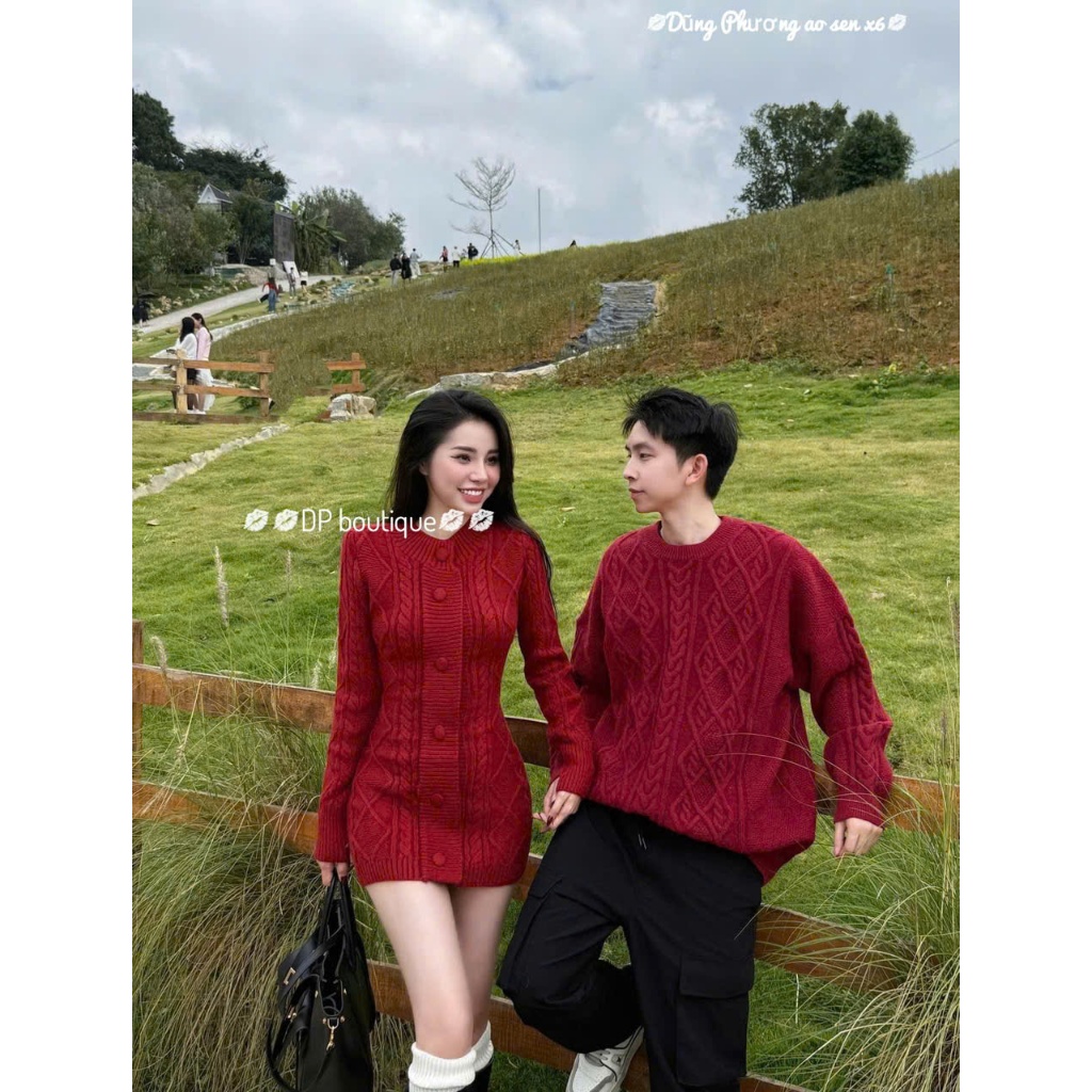 Set Đồ Đôi Nam Nữ, Áo len Với Váy Len Thừng Chất Len Chuẩn Hàng QC New 2025 - DP BOUTIQUE