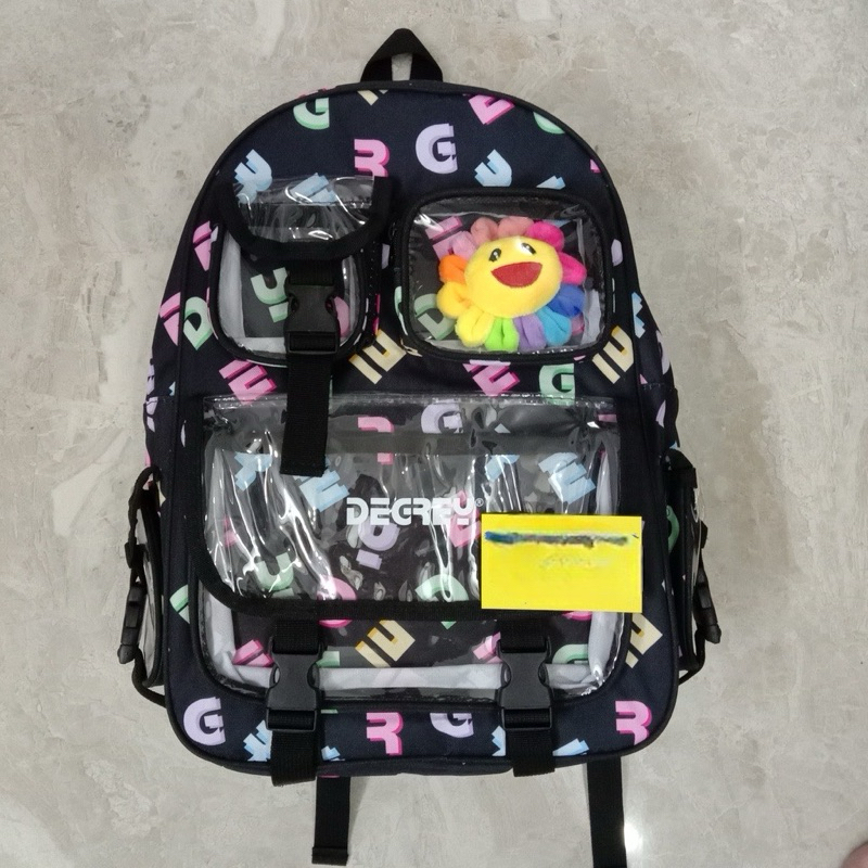 Balo Degrey đen in chữ (chuẩn cao cấp 1-1) (tặng full tag và giấy thơm) vukita157