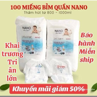 Tã bỉm quần Nano googdry  combo 50 miếng- 100 miếng size s,m,l,xl...bỉm dáng ôm, thấm hút tốt, mẫu mã đa dạng