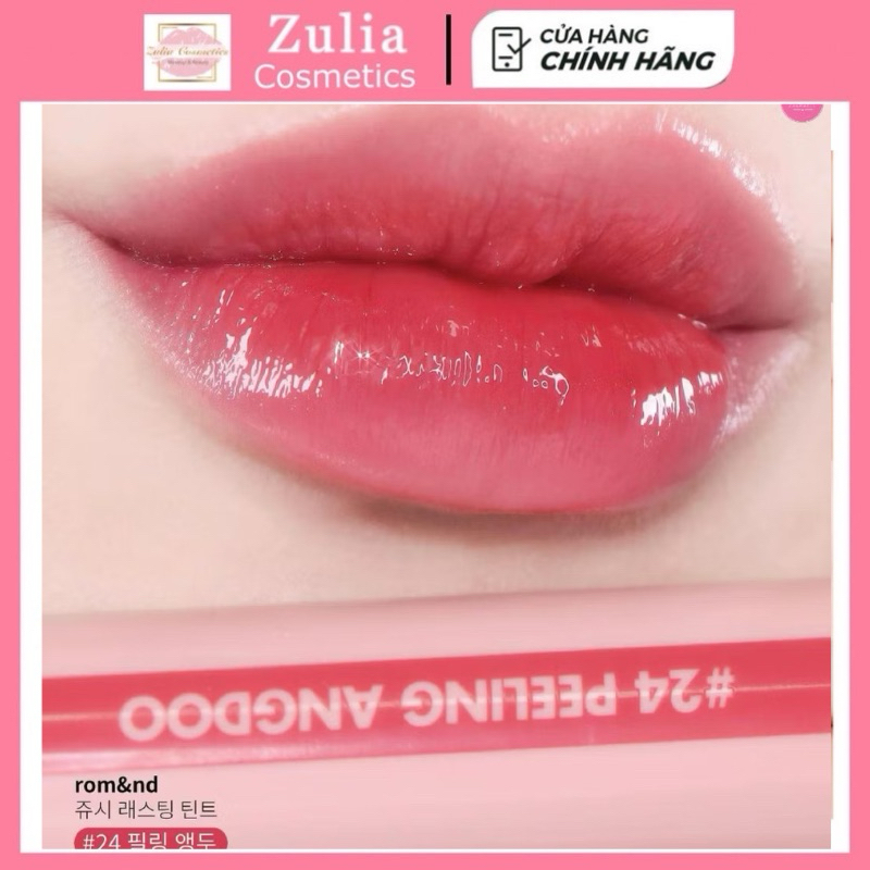 Son Tint Bóng Romand Juicy Lasting Tint #23 Nucadamia (Màu Đỏ Nâu Nude) #24 Peeling Angdoo (Cool Nud