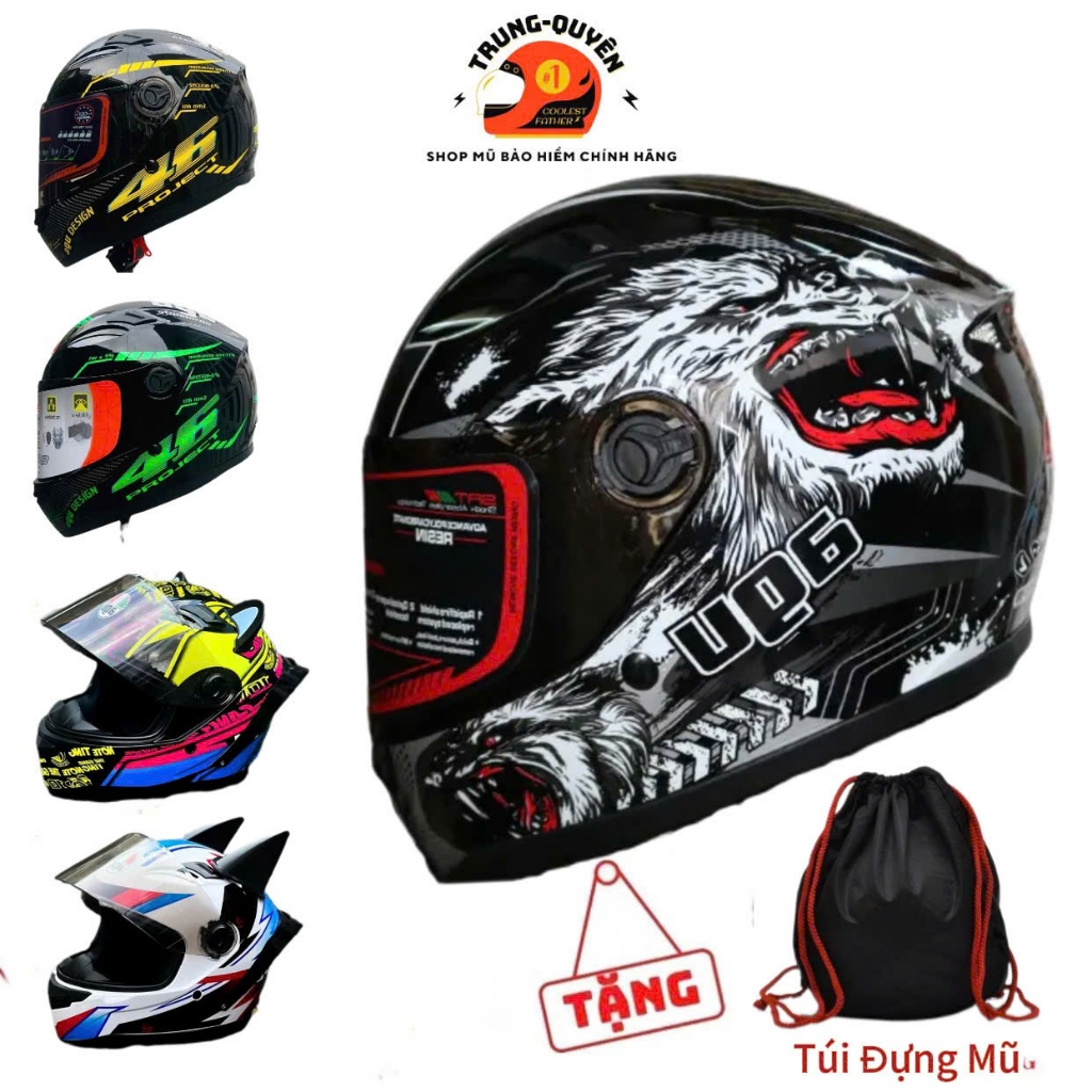 Mũ Bảo Hiểm Fullface AGU(Tặng Túi đựng mũ AGU)