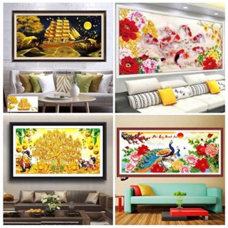  Tranh thêu kín - Tranh thêu chữ thập 2025. tranh chưa thêu và chưa khung 