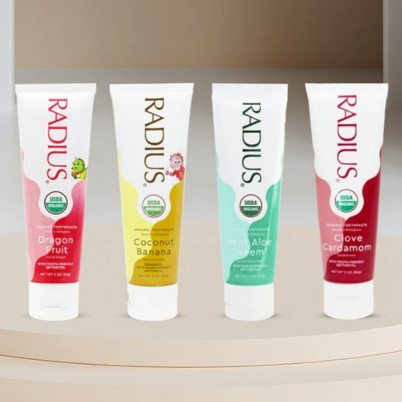 Kem Đánh Răng Hữu Cơ Organic Toothpaste Radius 85g (Trẻ Em & Người Lớn)
