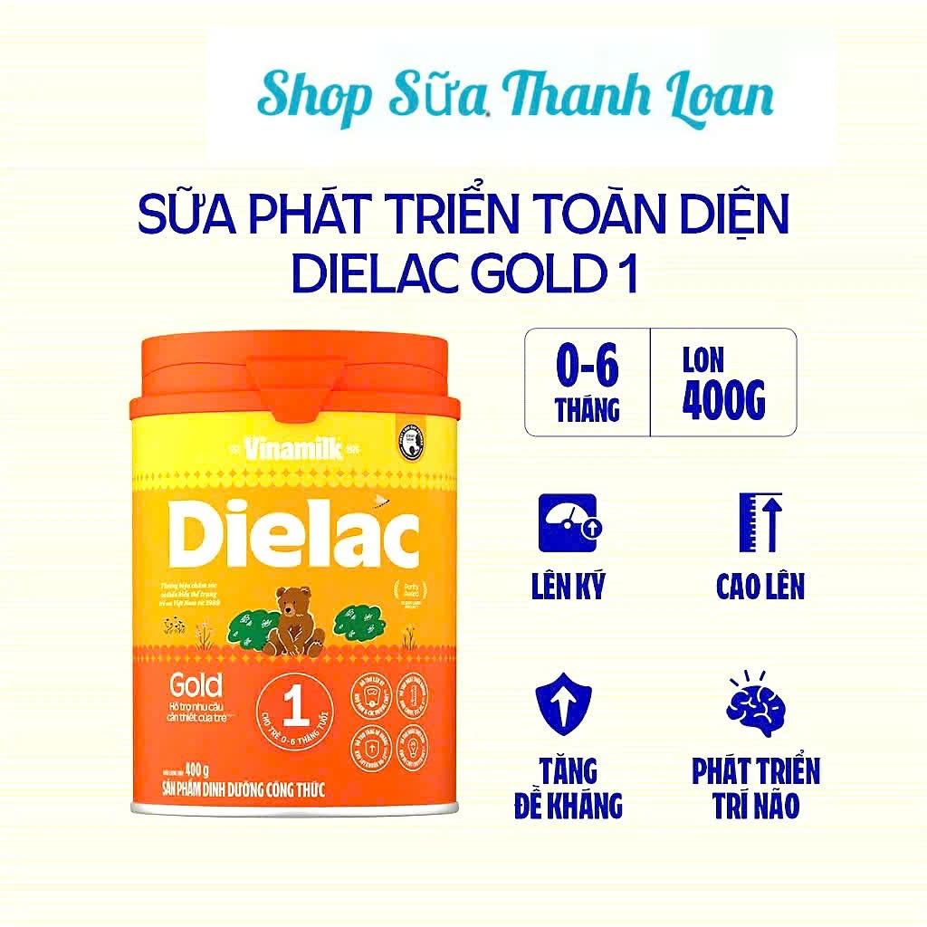 (HSD T10-2027) (Mẫu Mới Có Tích Điểm) SỮA BỘT VINAMILK DIELAC GOLD 1 400G.