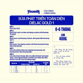 (HSD T10-2027) (Mẫu Mới Có Tích Điểm) SỮA BỘT VINAMILK DIELAC GOLD 1 400G.