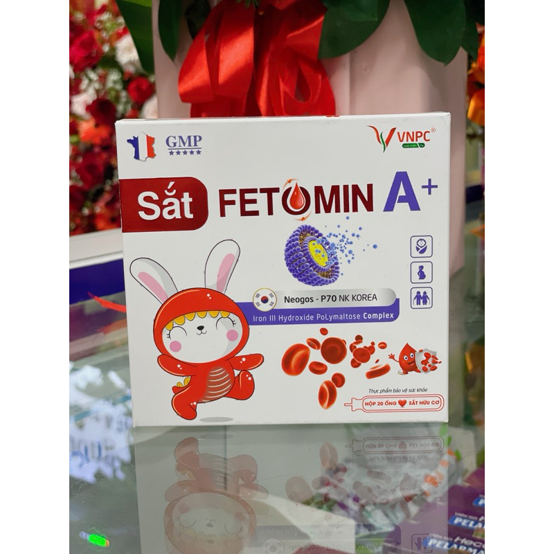 Sắt Fetomin A+ - Hỗ trợ giam thiếu máu do thiếu sắt hộp 20ống