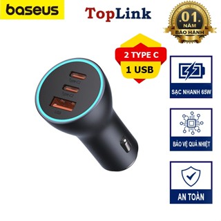  Tẩu Sạc Ô TÔ Xe Hơi 65w Baseus Golden Contactor Pro Triple Sạc Nhanh PD QC 2 Cổng Type C và 1 Cổng USB 