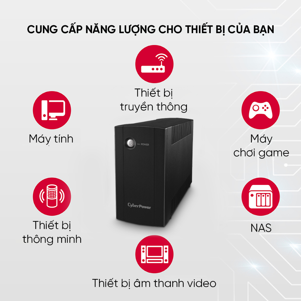 Bộ lưu điện UPS CyberPower UT600E (600VA) công suất 360W tiết kiệm năng lượng | Bảo hành 2 năm | BigBuy360 - bigbuy360.vn