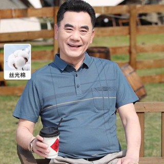 Áo Thun Nam Trung Niên Ngắn Tay STY Chất Cotton Co Dãn, Áo Polo Trung Niên Cộc Tay Tặng Bố Sang Trọng, Lịch Lãm