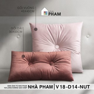 GỐI ÔM SOFA VẢI NHUNG ĐÍNH NÚT (45X45CM) (30X50CM)