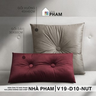 GỐI ÔM SOFA VẢI NHUNG ĐÍNH NÚT (45X45CM) (30X50CM)