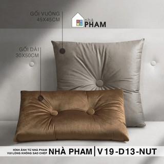 GỐI ÔM SOFA VẢI NHUNG ĐÍNH NÚT (45X45CM) (30X50CM)