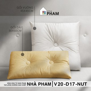 GỐI ÔM SOFA VẢI NHUNG ĐÍNH NÚT (45X45CM) (30X50CM)