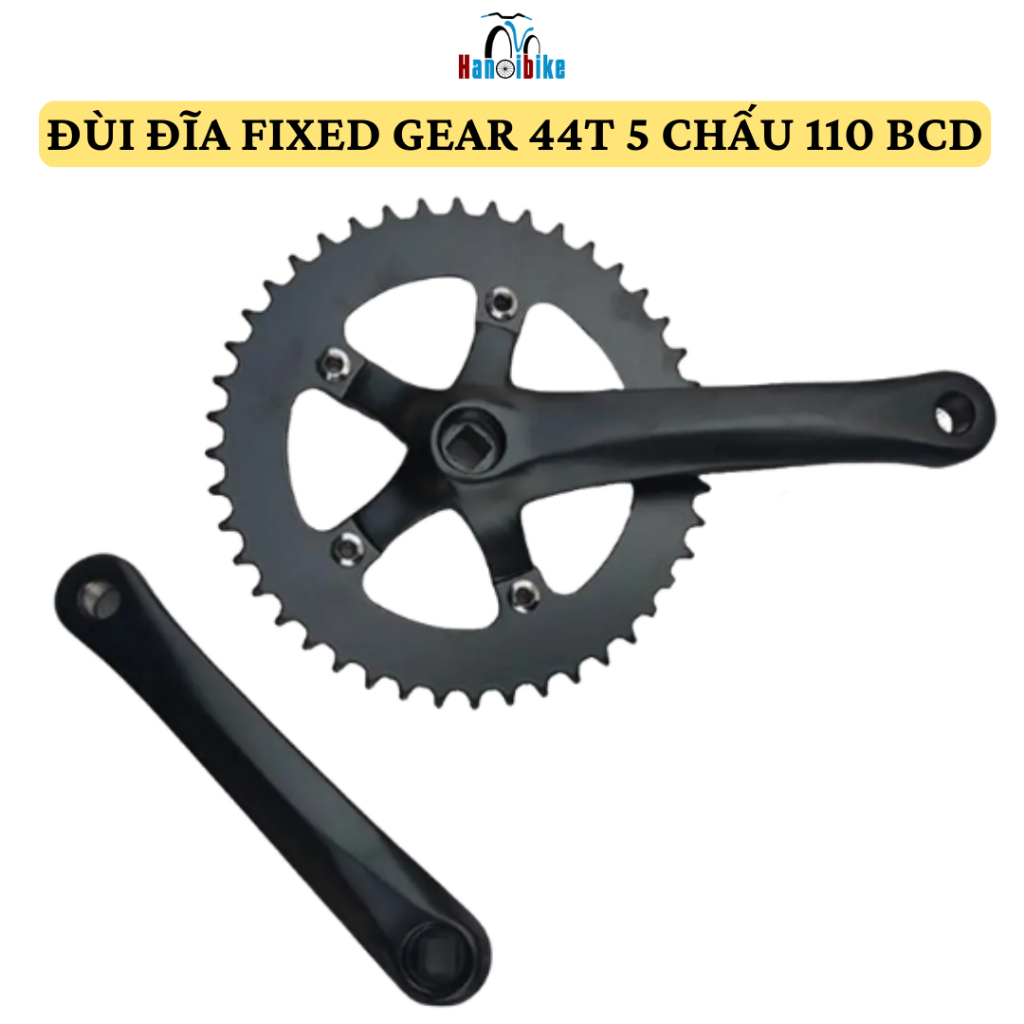 Đùi đĩa xe đạp fixed gear 5 chấu 44T 110 BCD Giò đĩa