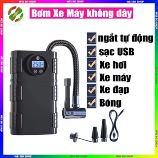 Bơm Xe Máy xe hơi xe đạp không dây Màn Hình Hiển Thị Kỹ Thuật Số màn hình lớn sạc USB,ngắt tự động,Theo dõi áp suất lốp