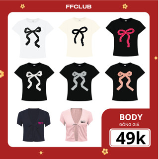   XẢ KHO  Áo thun Body FFCLUB tay ngắn cổ tròn đơn giản phong cách cổ điển thời trang Mix 