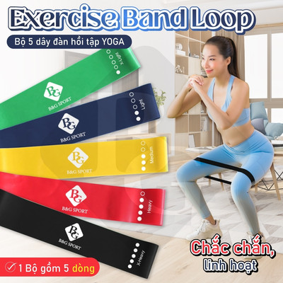 KOL - BG Bộ 5 Dây đàn hồi kháng lực đa năng cao cấp tập Gym/Yoga