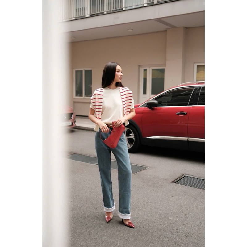 Quần jeans gập lai BASIC FENG JEANS