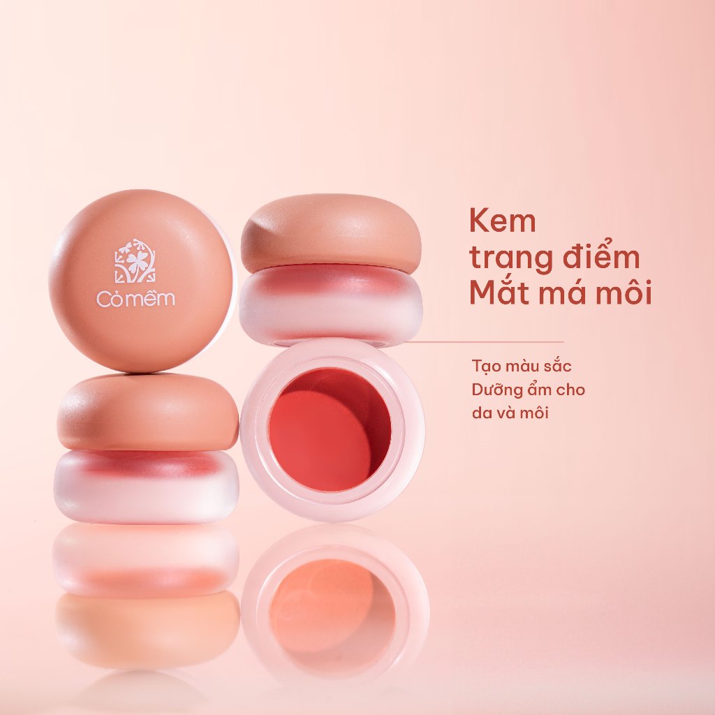 Kem Trang Điểm Mắt Má Môi Đa Năng 3M Bền Màu Bắt Sáng Lên Màu Tự Nhiên Cỏ Mềm 5g