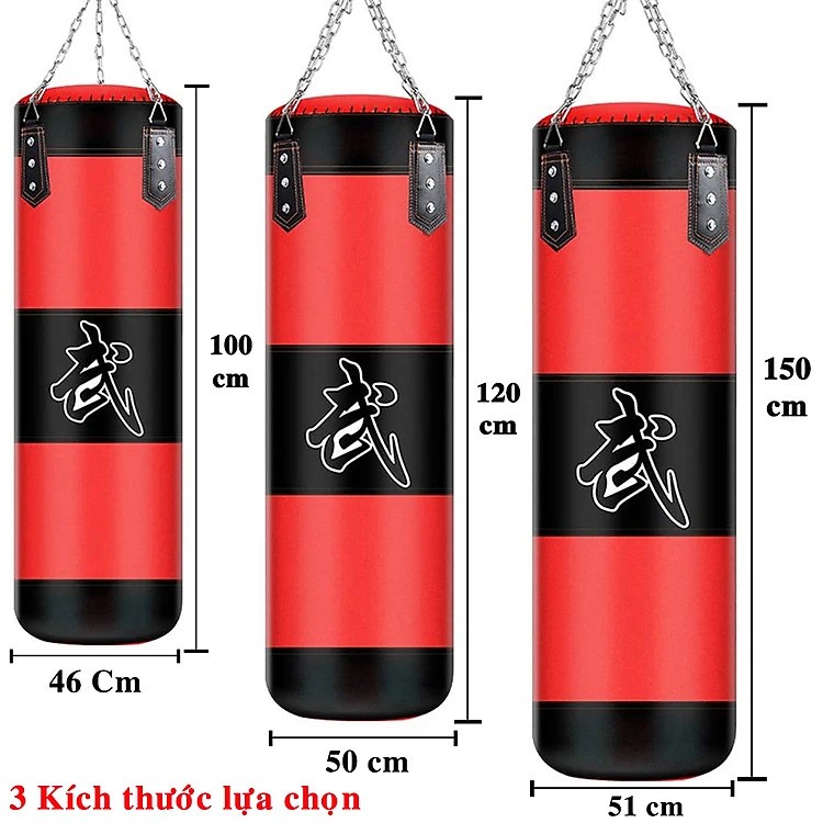 Vỏ Bao Cát Đấm Bốc Boxing Tập Võ Dài 125cm 105cm 50cm, Vỏ Bao Đấm Cát Boxing Treo Tường 4 Lớp Dành C