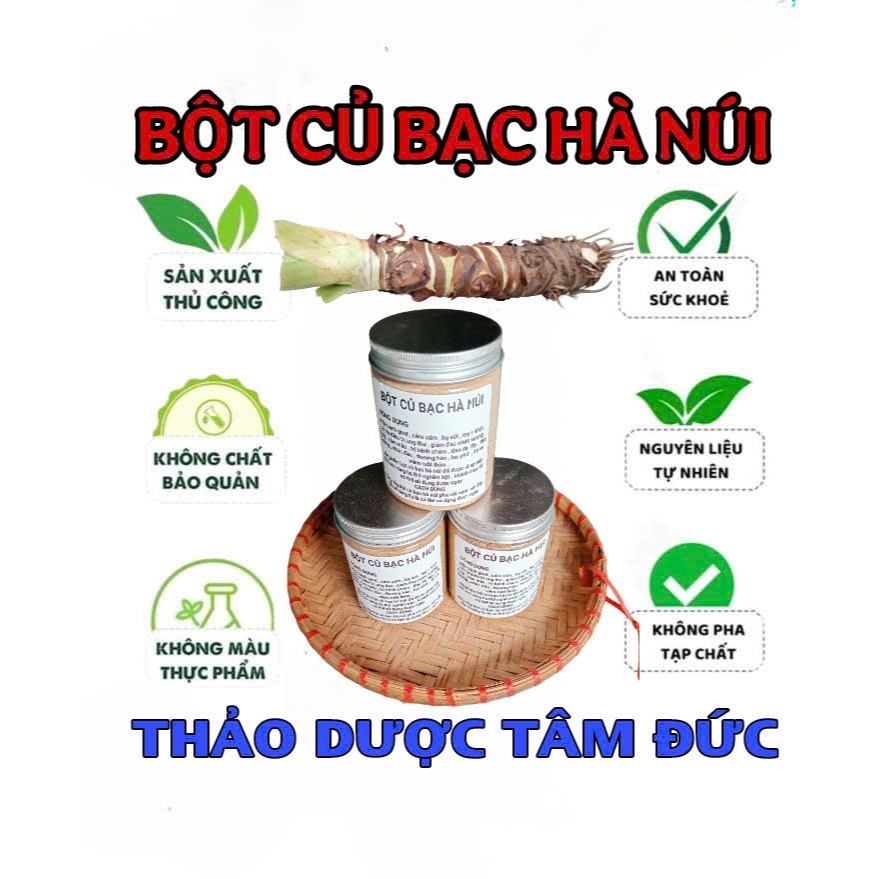 hũ 1kg bột củ bạc hà núi nguyên chất