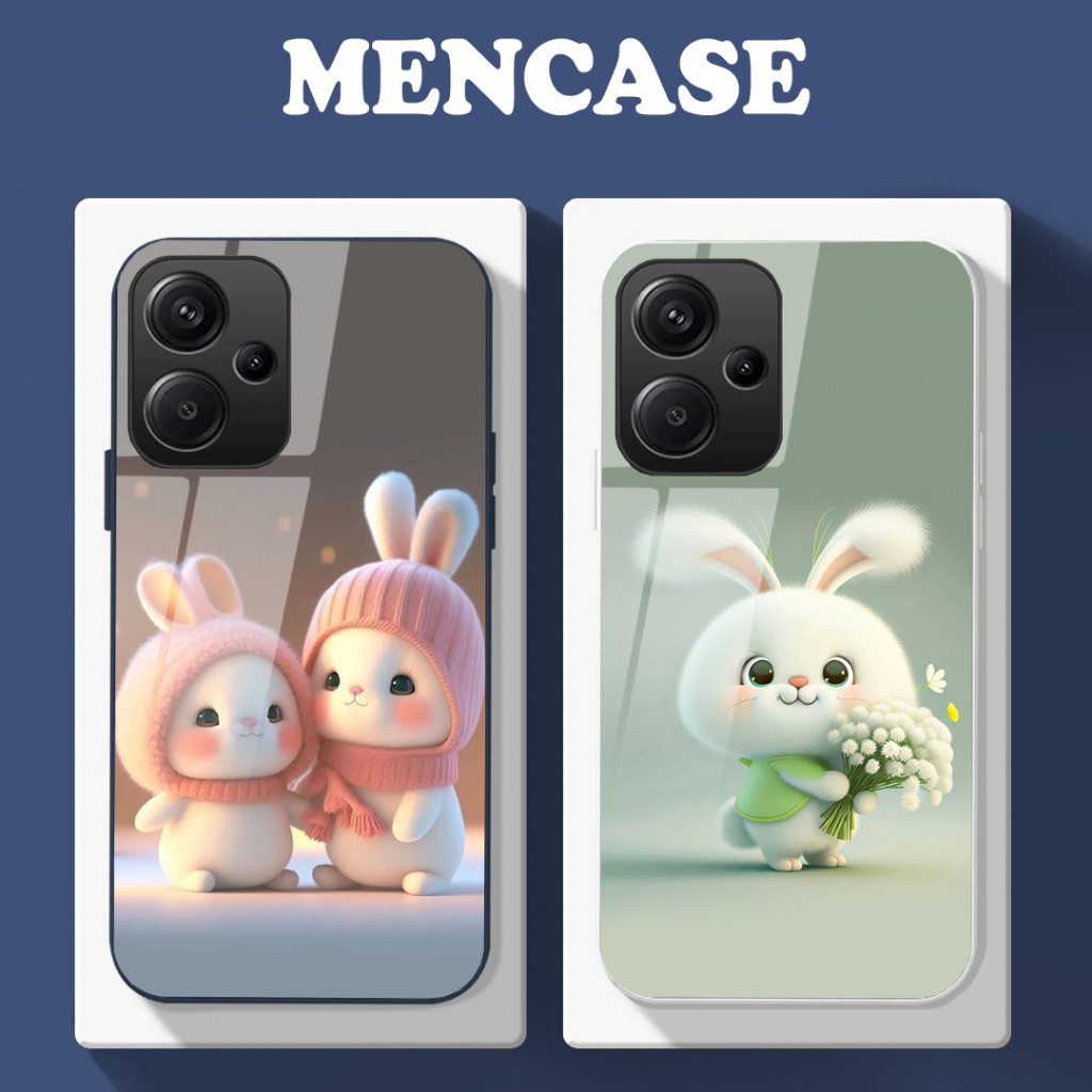 Ốp Lưng XIAOMI REDMI 13/ REDMI 13X mặt kính in hình gấu dễ thương