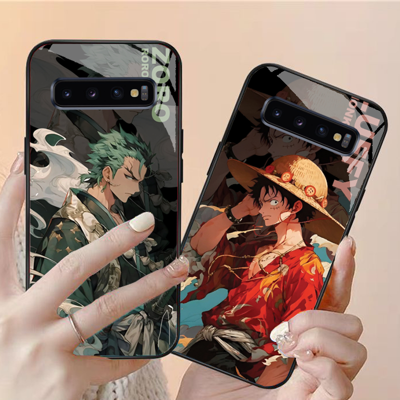 Ốp Lưng cho SAMSUNG GALAXY S10, S10 PLUS, S10 5G Mặt kính cường lực, cao cấp Họa tiết ANIME