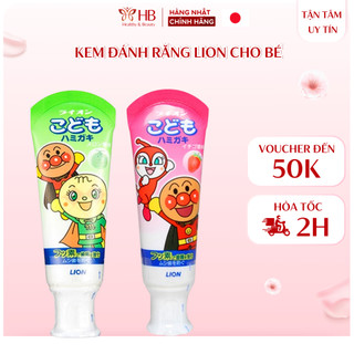  Kem đánh răng trẻ em Lion 40g Nhật kem tập đánh răng nuốt được an toàn cho bé học vệ sinh răng miệng 