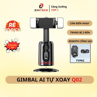 Giá Đỡ Điện Thoại Gimbal Q02 - Tặng kèm Remote - quay video 360 °- tự động theo dõi khuôn mặt