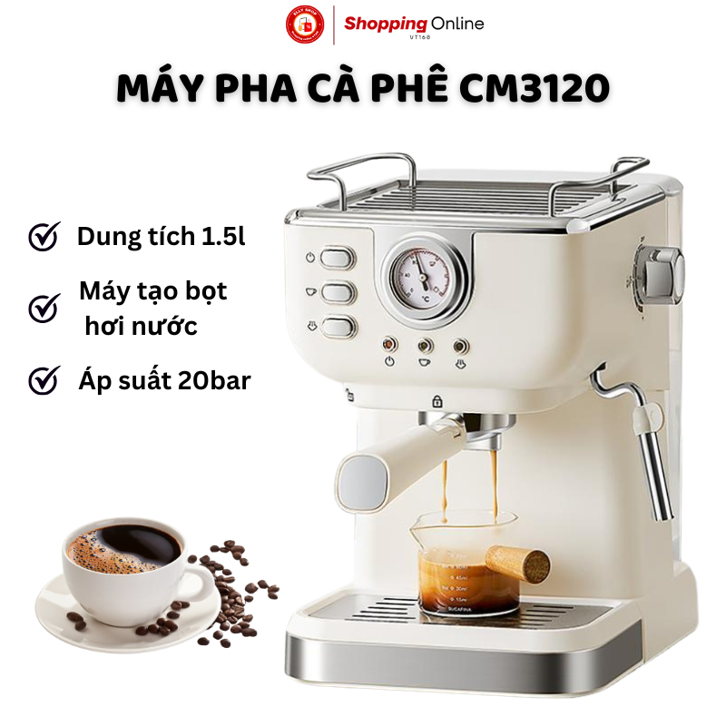 (CAO CẤP) Máy pha cà phê Espresso tự động Siêu Ngon CM3120 Cho Gia Đình - Máy Pha Coffee Capuchino Latte Mocha