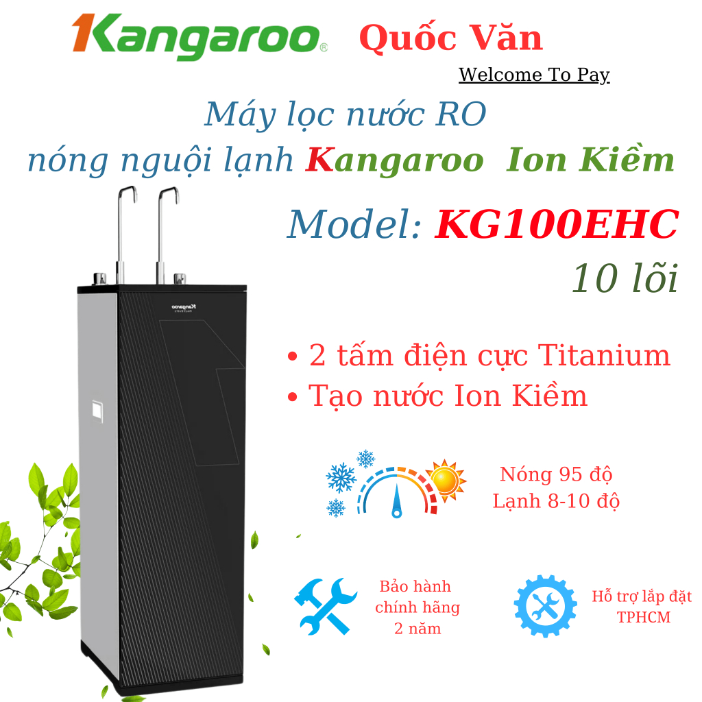 Máy Lọc Nước Hydrogen Ion Kiềm Kangaroo KG100EHC 11 lõi - Hỗ trợ lắp đặt TPHCM