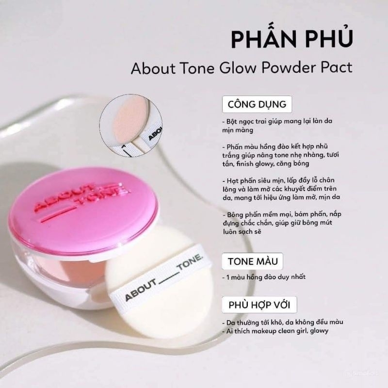 Phấn phủ About Tone Hồng