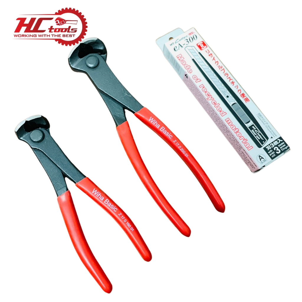 Combo003 Kìm Wiha và Dao rọc giấy NT Cutter (Cắt đinh wiha 26757 và 26759 + Dao rọc giấy ea-300)