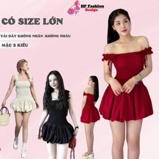 Đầm body nữ dáng ngắn tùng bí 2 dây có mút, váy kiểu  màu đen tôn dáng sang chảnh đi tiệc đi chơi hàn quốc G942