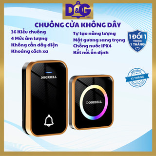 Chuông cửa không dây, Không cần Pin - Loại Nút bấm chống nước