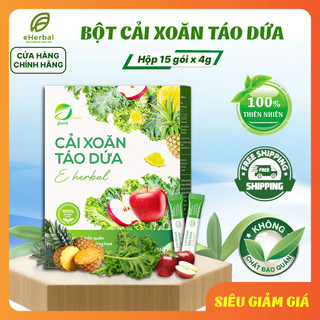  Bột Cải Xoăn Táo Dứa EHERBAL Detox Cơ Thể Bổ Sung Chất Xơ Tăng Cường Sức Khỏe Hộp 15 Gói 