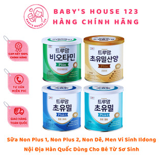 Sữa Non Plus 1, Sữa Non Plus 2, Sữa Non Dê, Men Vi Sinh Ildong Hàn Quốc Cho Bé - Hộp 90g