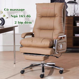 Ghế văn phòng Ghế giám đốc mát xa 7 điểm Ghế xoay văn phòng bọc da 2 tấm đệm êm ái Pehouse Mall