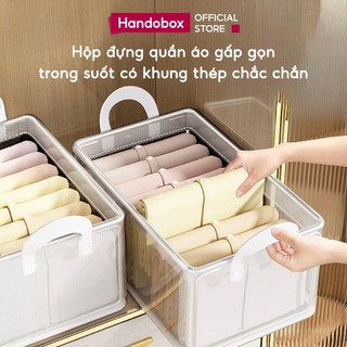  Hộp Đựng Quần Áo Khung Thép Trong Suốt Handobox Túi Vải Đựng Đồ KHÔNG NGĂN Giỏ Quần Áo Gấp Gọn 