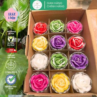 Nến Hoa Hồng Mộc Thiên Hương,Nến Bơ Organic,Trang trí,Dâng Phật Cúng Mụ Cúng Dường An Toàn lành tính