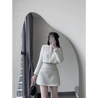 Váy nữ set dạ lông thỏ, Tiểu Thư Sang Chảnh Diện Tết Đi Chơi Siêu Xinh Sét dạ tweed kèm váy xinh xỉu