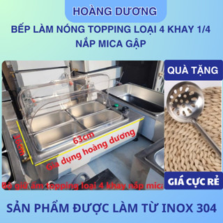 Bộ hâm nóng thức ăn, topping các loại, gồm thùng và 4 khay inox loại đựng 2.8 lít